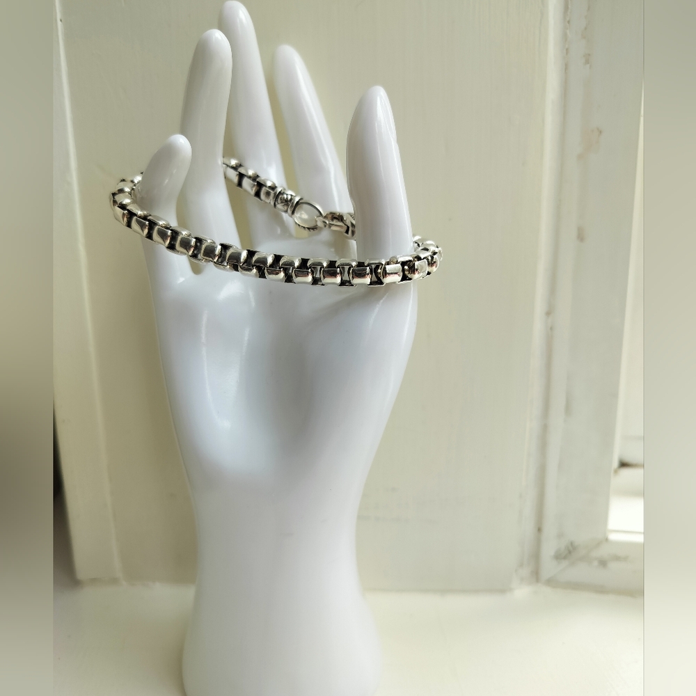 JAI John Hardy Sterling Silver Rounded Box Chain Bracelet